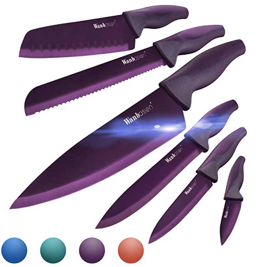 colorful kitchen knives on amazon