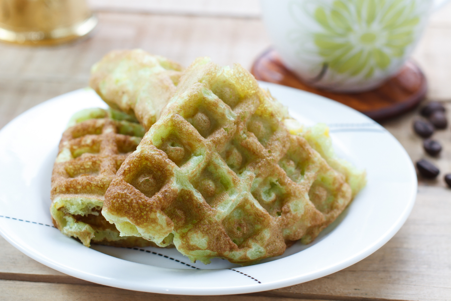 Vietnamese Coconut Pandan Waffles Recipe • Christina All Day